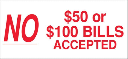 100 Dollar Bill Sign