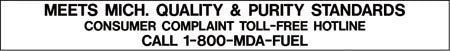 Meets Michigan Quality & Purity Standards- 9"w x 1"h Decal