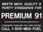 Meets Michigan...Premium 91-  4"w x 3"h White on Black Decal