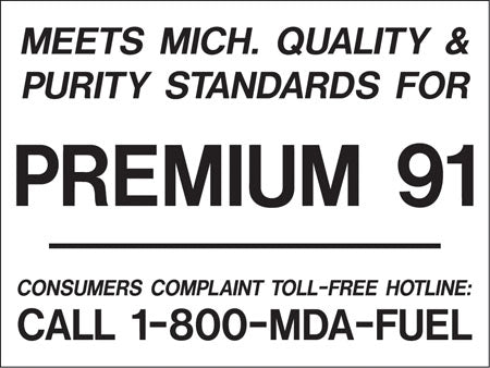 Meets Michigan...Premium 91- Black on White 4"w x 3"h Decal