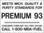 Decal- "Meets Michigan...Premium 93" Black on White