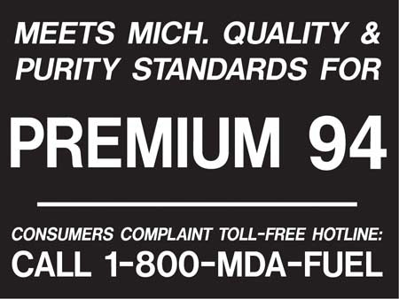 Meets Michigan...Premium 94- 4"w x 3"h Black on White Decal