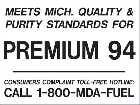 Meets Michigan...Premium 94- 4"w x 3"h White on Black Decal