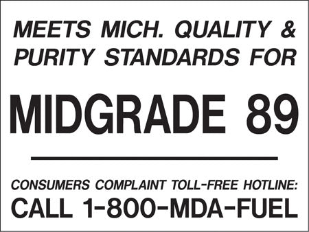 Meets Michigan...Midgrade 89- Black on White 4"w x 3"h Decal