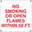 No Smoking Or Open Flames- 12"w x 12"h Aluminum Sign