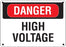 Danger High Voltage- 14"w x 10"h Aluminum Sign