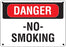 Danger No Smoking- 14"w x 10"h Aluminum Sign