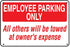 Employee Parking Only- 24"w x 16"h Aluminum Sign