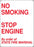 No Smoking Stop Engine- 12"w x 16"h Aluminum Sign