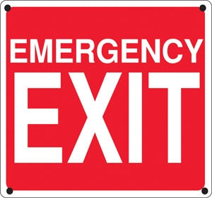 Emergency Exit- 12"w x 12" h Aluminum Sign