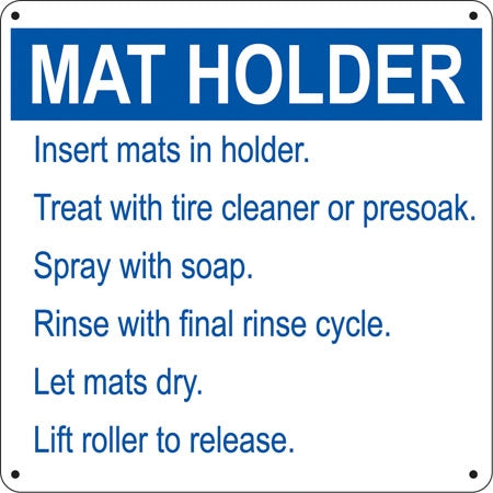 Mat Holder- 12"w x 12"h Aluminum Sign