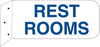 "Restrooms"- 9"w x 4"h Aluminum restroom Sign