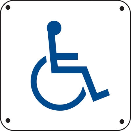 .040 Aluminum sign- 6"w x 6"h Handicap Symbol