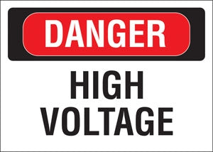 Danger High Voltage- 10"w x 7"h Decal
