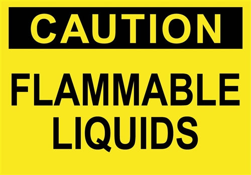 Caution Flammable Liquids- 10"w x 7"h Decal