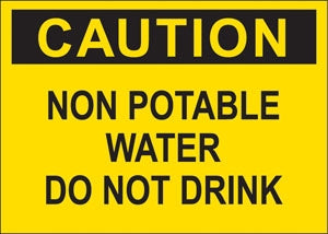 Caution Non Potable Water- 10"w x 7"h Decal