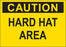 Caution Hard Hat Area- 10"w x 7"h Decal