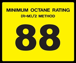 Octane Rating Decal- Standard 88
