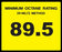 Octane Rating Decal- Standard 89.5
