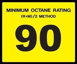 Octane Rating Decal- Standard 90