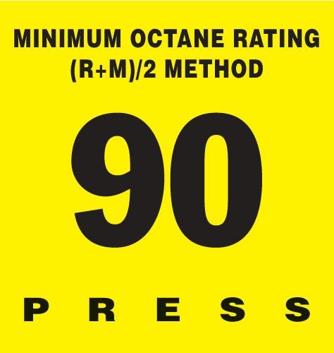 GILBARCO ENCORE 300 Octane Rating Decal 90