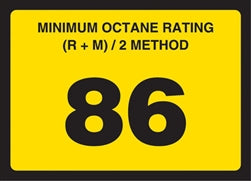 Gilbarco Advantage Octane Rating Decal 86