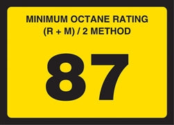 Gilbarco Advantage Octane Rating Decal 87
