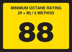 Gilbarco Advantage Octane Rating Decal 88