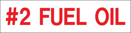 Pump Decal- Red on White, "#2 Fuel Oil"