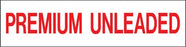 Pump Decal- Red on White, "Premium Unleaded"