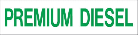 Pump Decal- Green on White, "Premium Diesel"