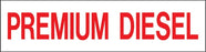 Pump Decal- Red on White, "Premium Diesel"