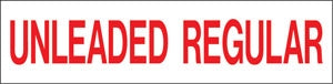 Pump Decal- Red on White, "Unleaded Regular"