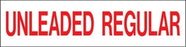 Pump Decal- Red on White, "Unleaded Regular"