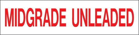 Pump Decal- Red on White, "Midgrade Unleaded"