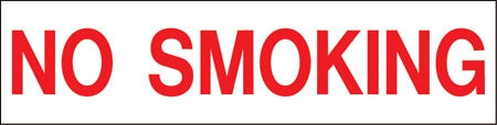 Pump Decal- Red on White, "No Smoking"