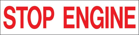 Pump Decal- Red on White, "Stop Engine"