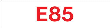 Pump Decal- Red on White, "E85"