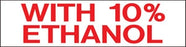 Pump Decal- Red on White, "WITH 10% ETHANOL"