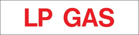 Pump Decal- Red on White, "LP Gas"