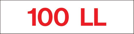 Pump Decal- Red on White, "100 LL"