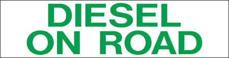 Pump Decal- Green on White, "Diesel On Road"