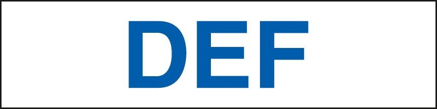 Pump Decal- Blue on White, "DEF"