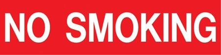 Pump Decal- White on Red, "No Smoking"