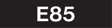 Pump Decal- White on Black, "E85"