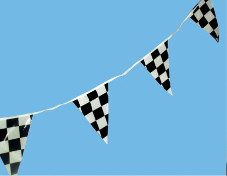 Checkered Pennants- on a 100' String