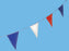 12"w x 18"h, Red, White & Blue Pennants- 72 per 100' String