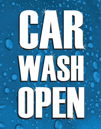 22"w x 28"h Styrene Poster Insert "Car Wash Open"
