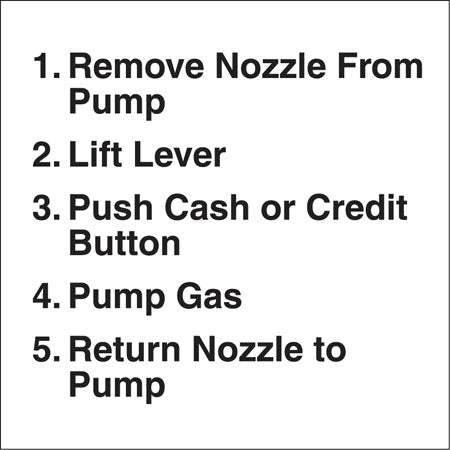 Decal- "Pump Instructions"