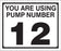 Pump Decal- Black on White, "You are using Pump Number 12"